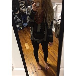 BKE Gimmicks Crochet Hoodie Rug Pullover